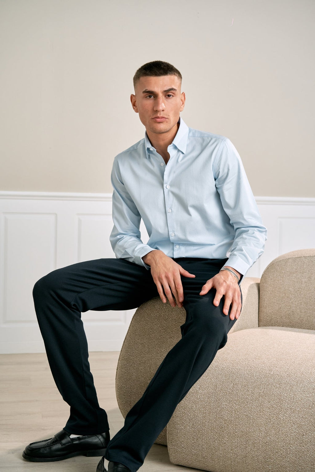 The Original Performance Shirt - Light Blue Pinstripe