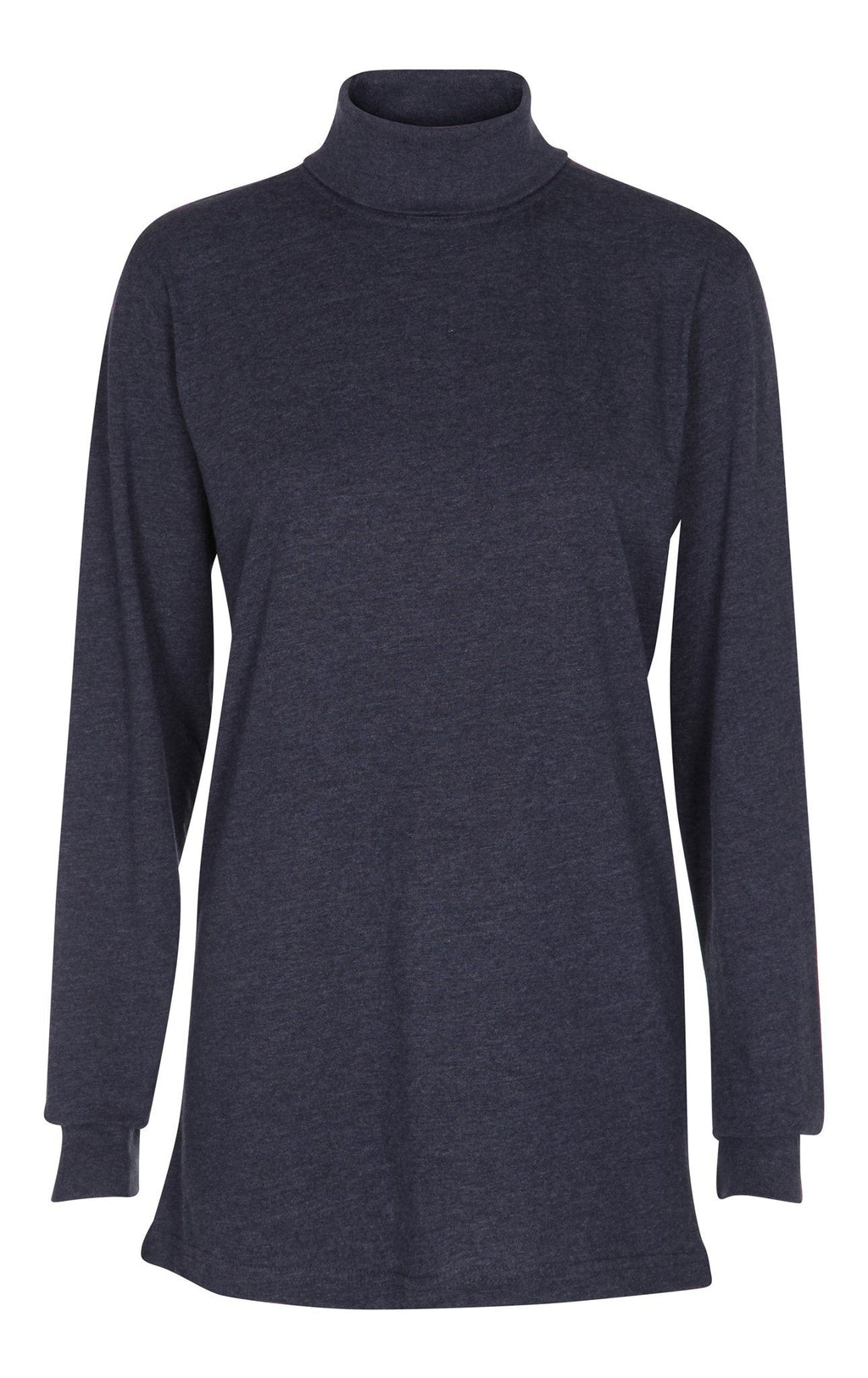 Roll Collar Sweater - Heather Blue