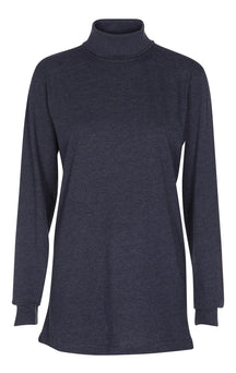 Roll Collar Sweater - Heather Blue