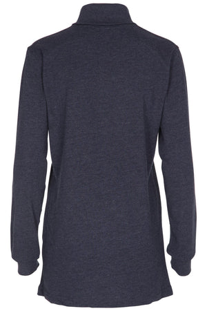 Roll Collar Sweater - Heather Blue