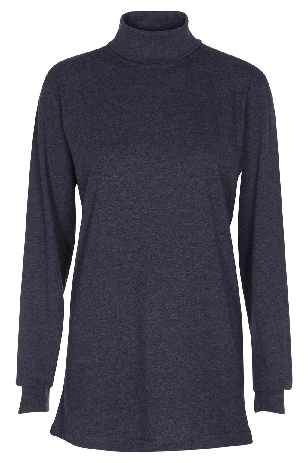 Roll Collar Sweater - Heather Blue