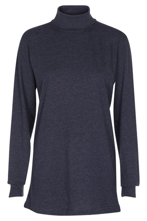 Roll Collar Sweater - Heather Blue