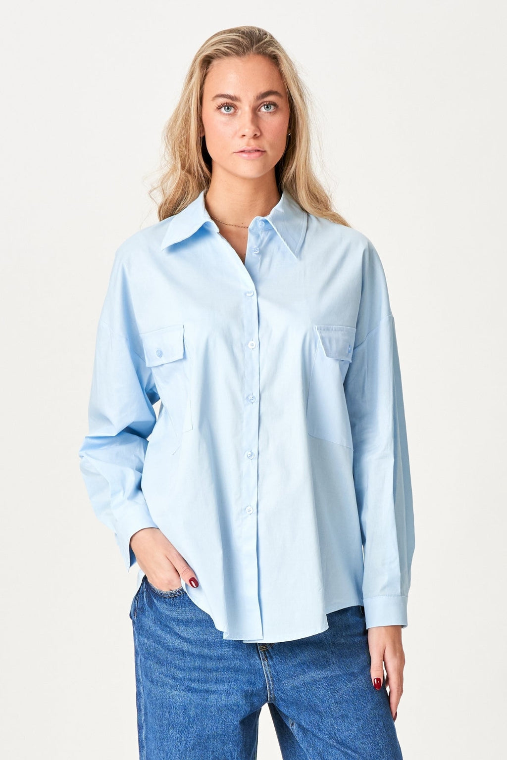 Clara Oversized Shirt - lichtblauw