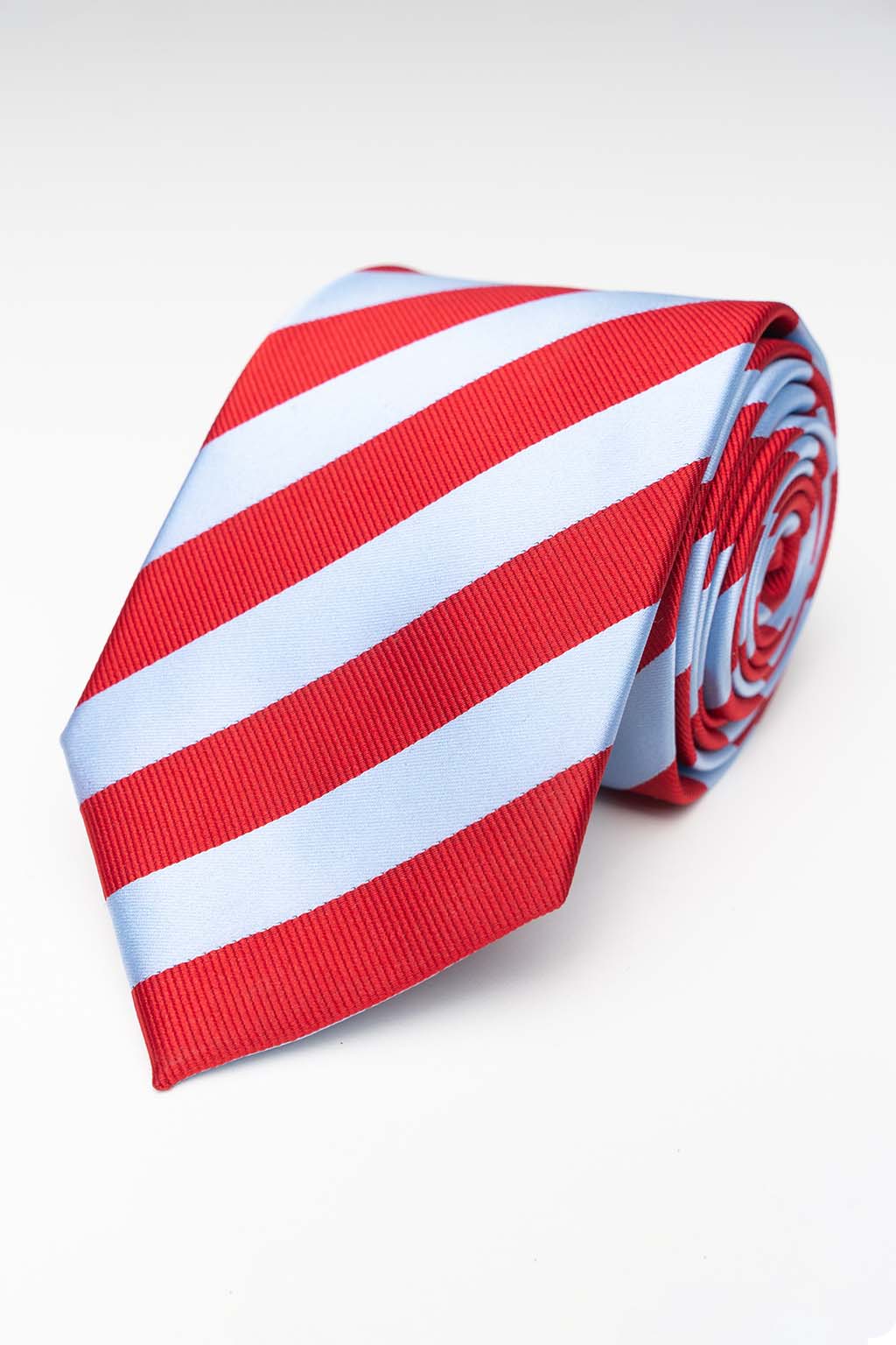 Tie - Light Blue/Red Striped