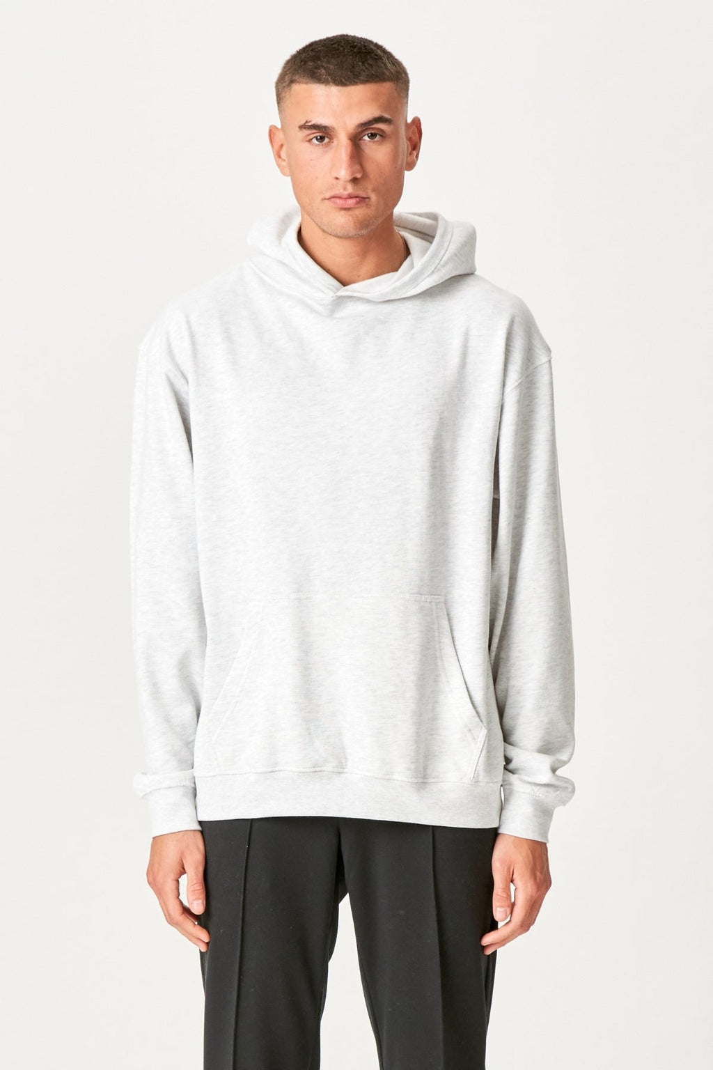 Hoodie Without Drawstring - Ash Grey