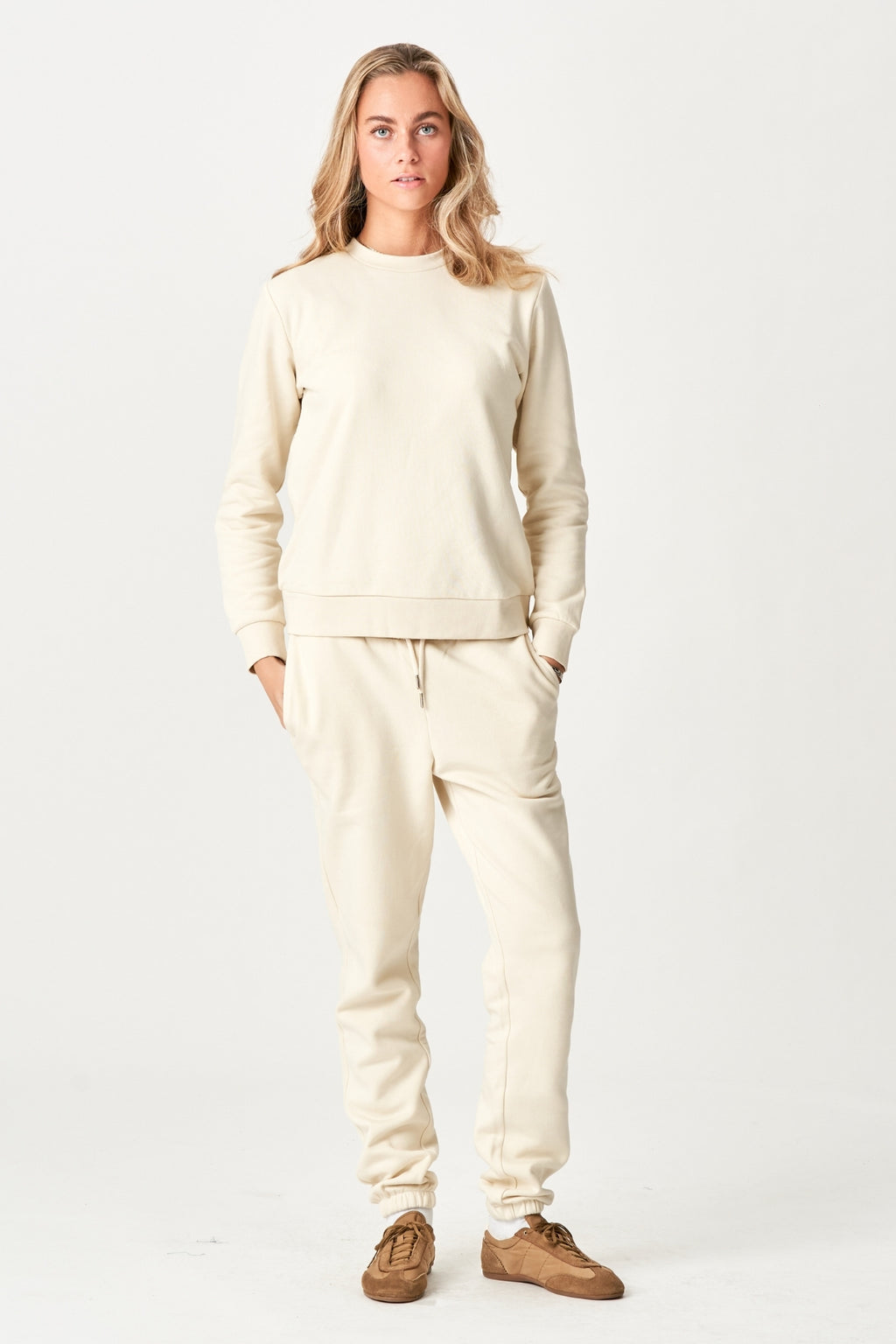Basic Sweatsuit met Crewneck (Light Beige) - Pakketdeal (vrouwen)