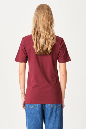 Boyfriend Tee - Burgundy Red