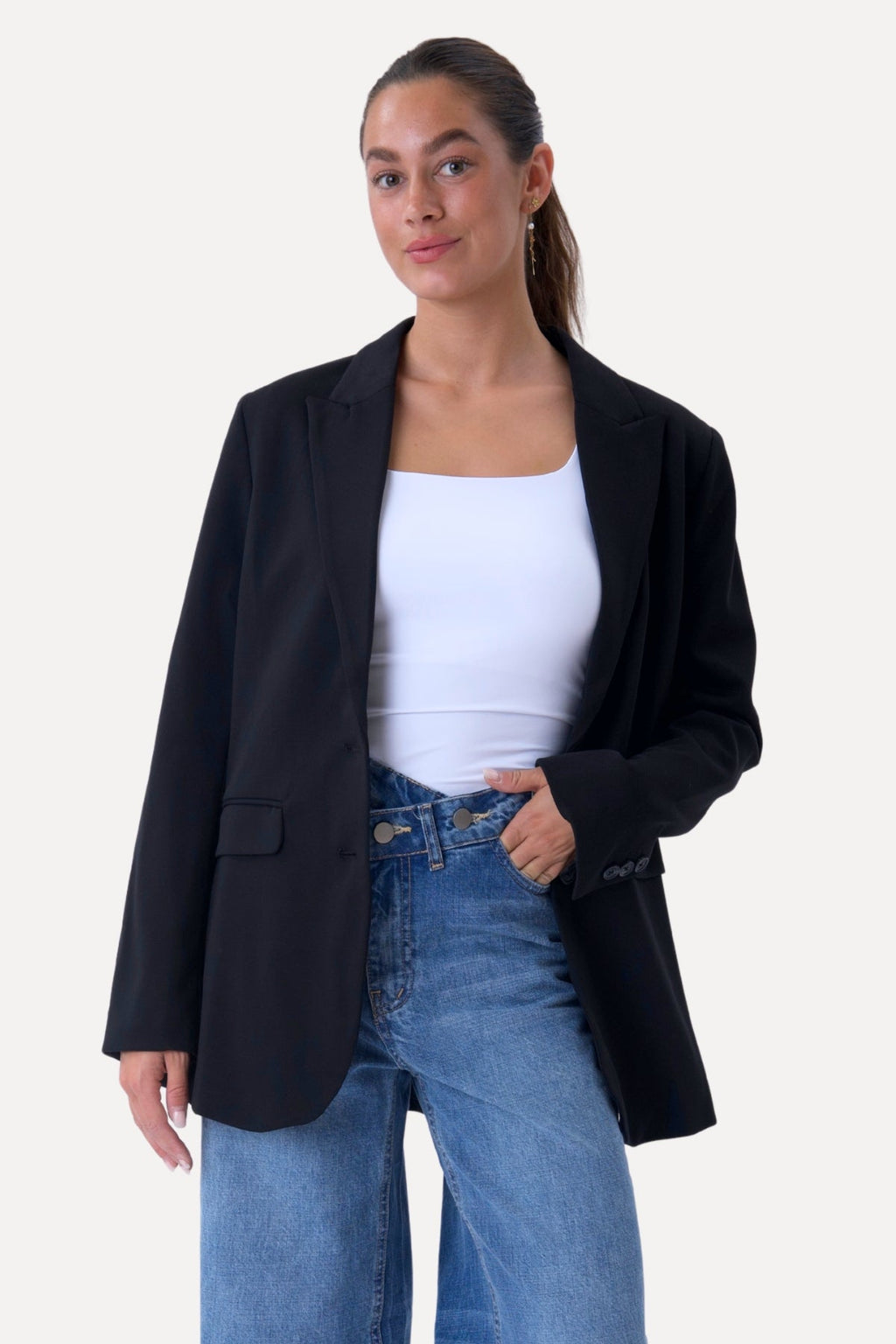 Blazer met klassieke pasvorm - Marineblauw