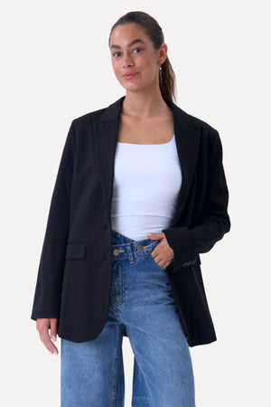 Blazer met klassieke pasvorm - Marineblauw
