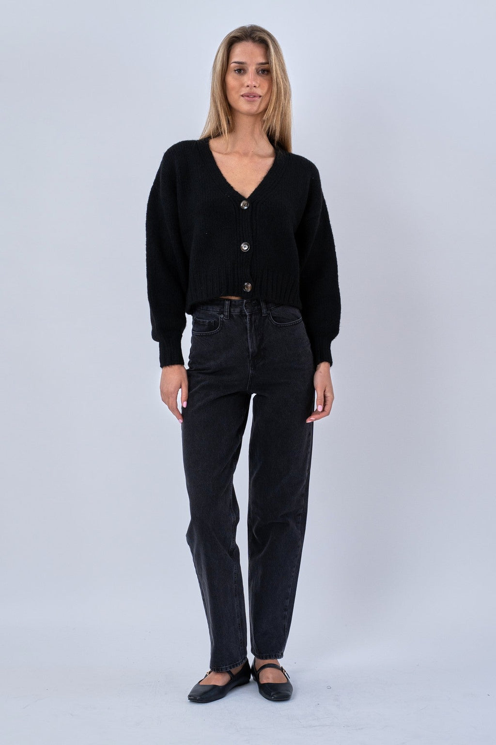 Vest met V-hals - Zwart