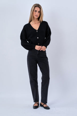 Vest met V-hals - Zwart