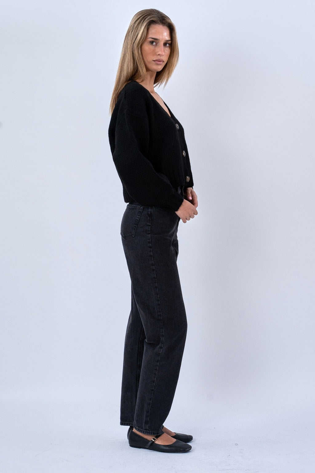 Vest met V-hals - Zwart