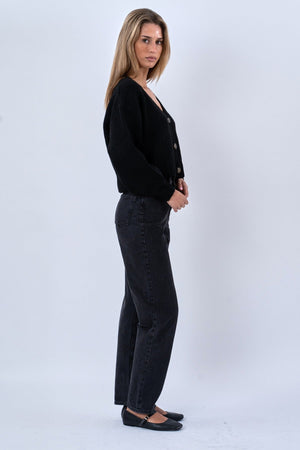Vest met V-hals - Zwart