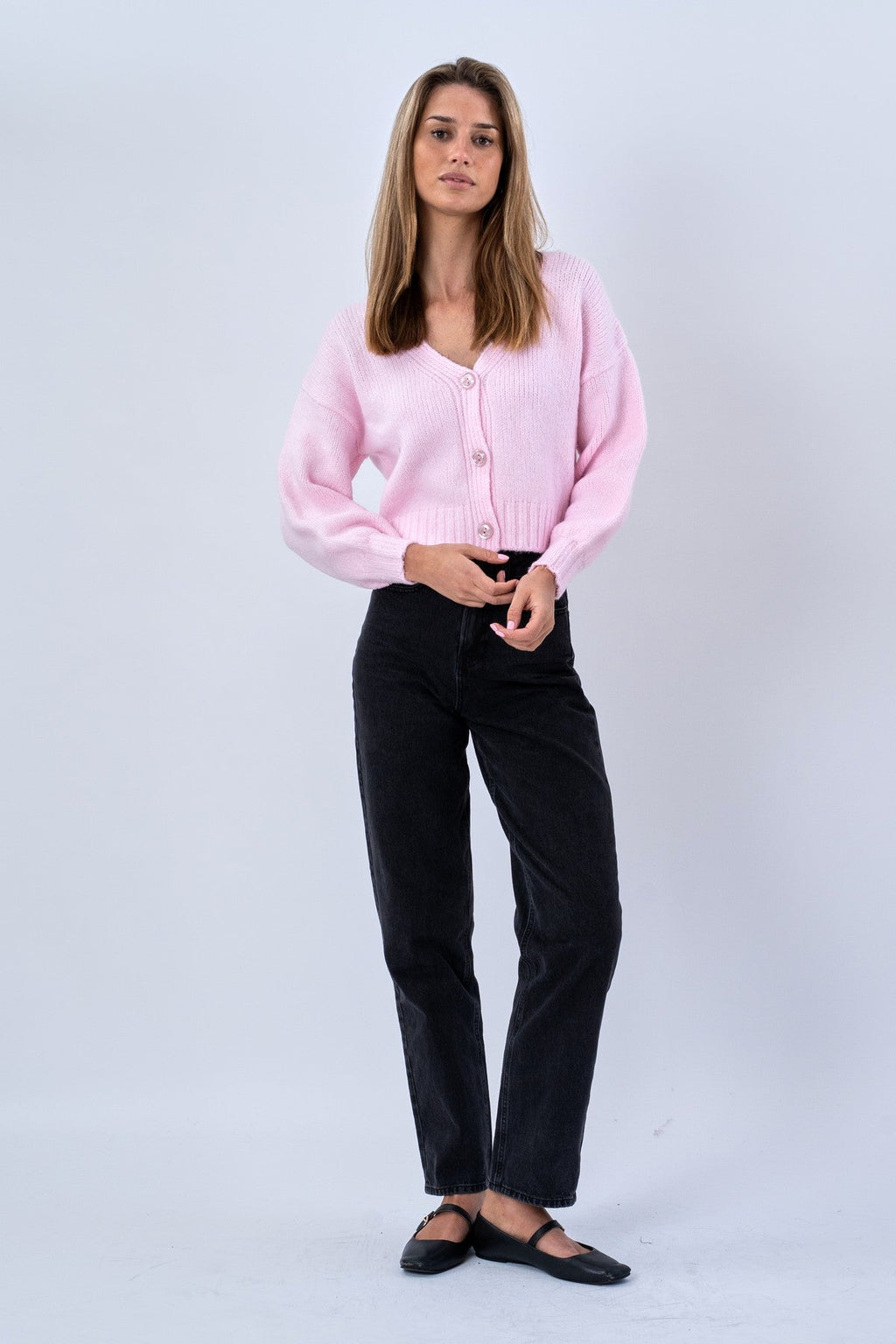 Vest met V-hals - Roze
