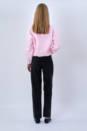 Vest met V-hals - Roze