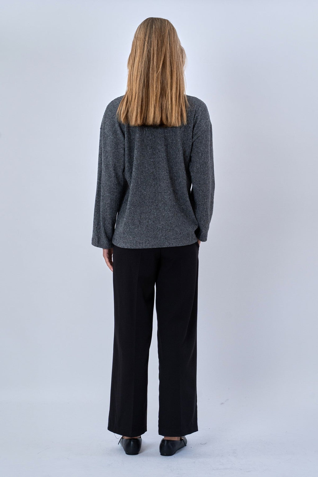 Ivy Tie Blouse Gebreid - Grijs