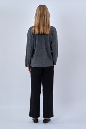 Ivy Tie Blouse Gebreid - Grijs