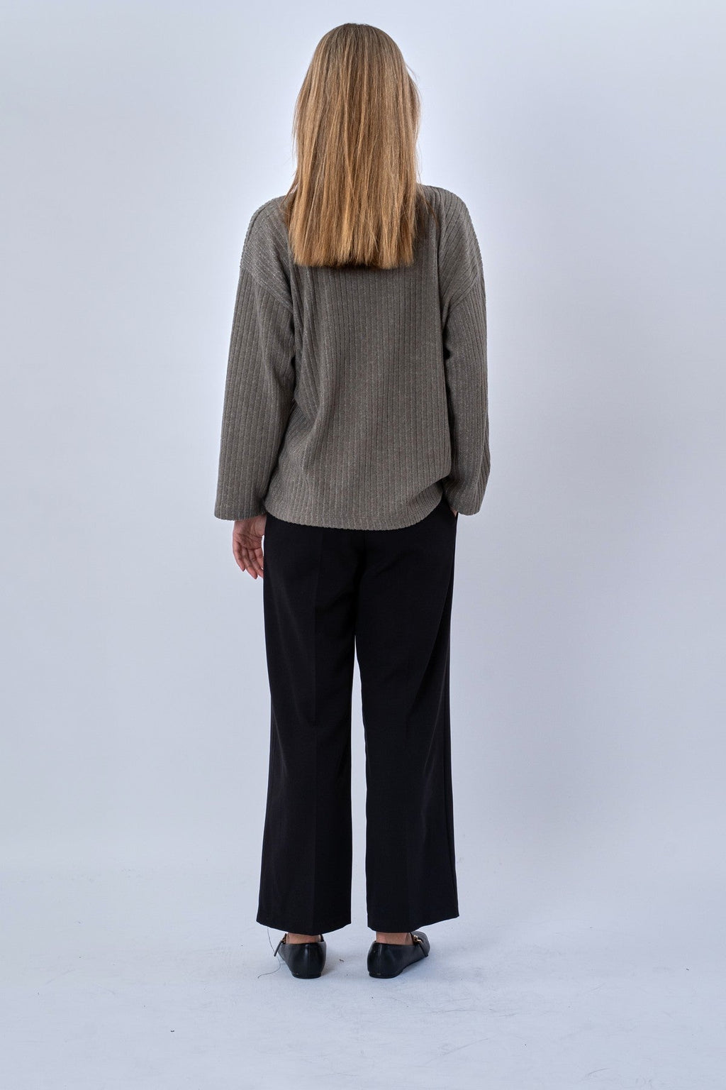 Ivy stropdas blouse gebreid - kaki