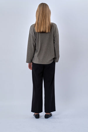 Ivy stropdas blouse gebreid - kaki