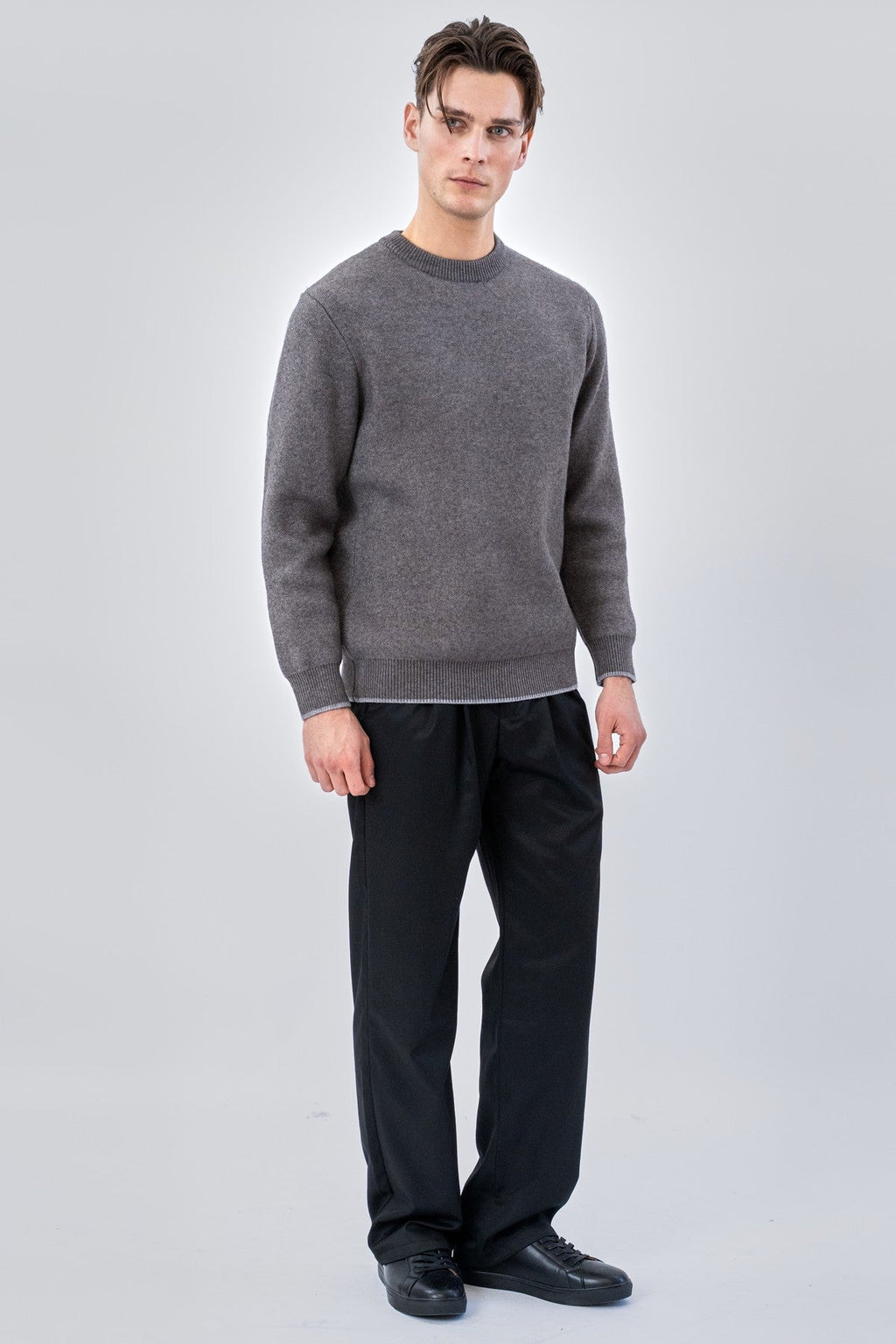 Trui met ronde hals - grijs