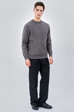 Trui met ronde hals - grijs