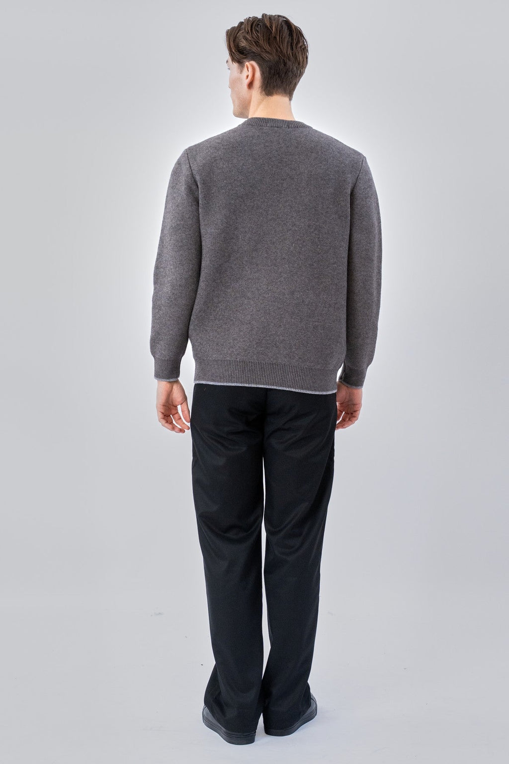 Trui met ronde hals - grijs