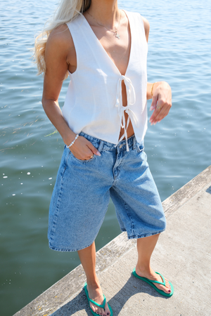 Linnenvest - uit wit