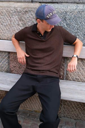 Knitted Polo - Brown