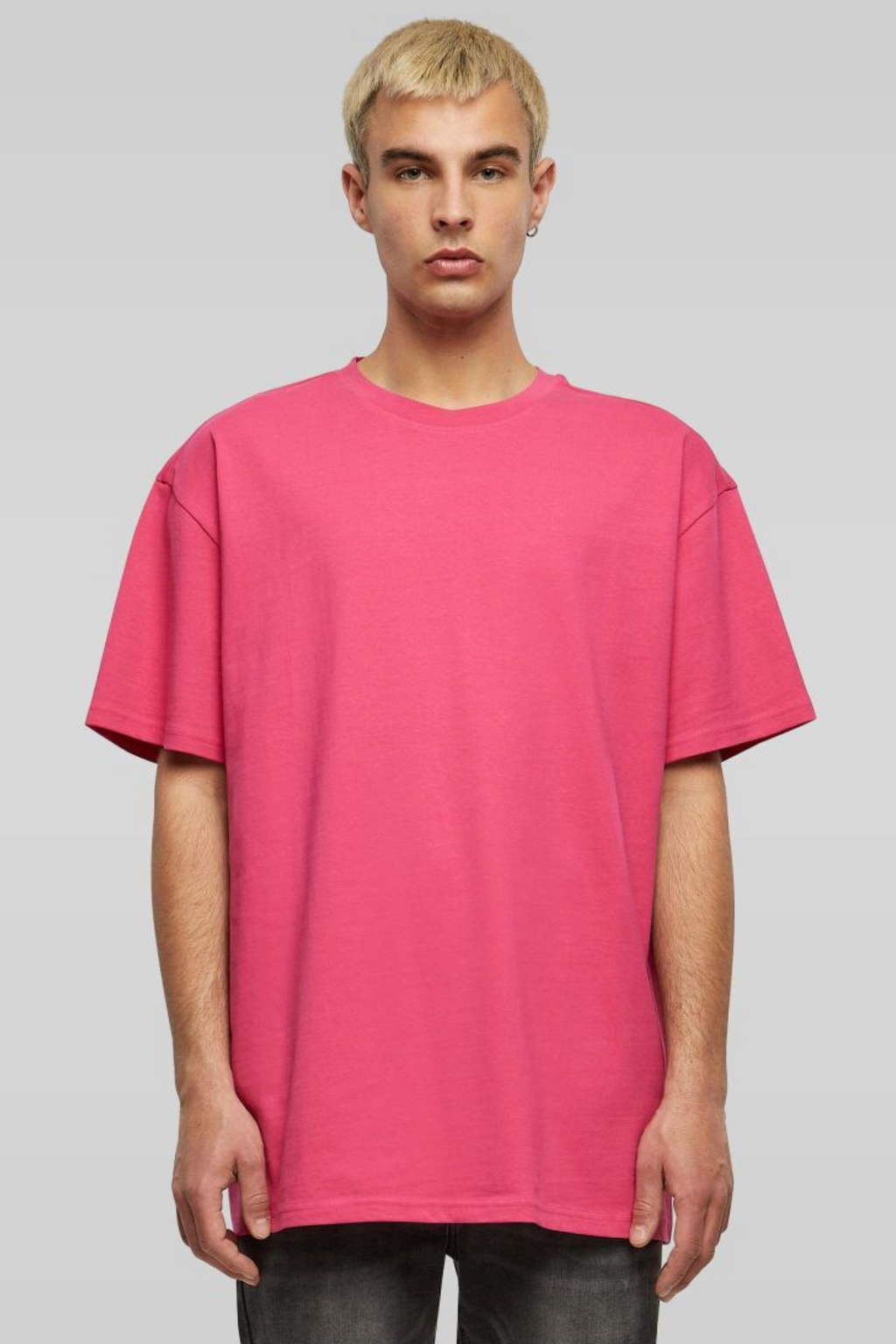 Zwaar Oversized T -shirt - Hibiskus roze