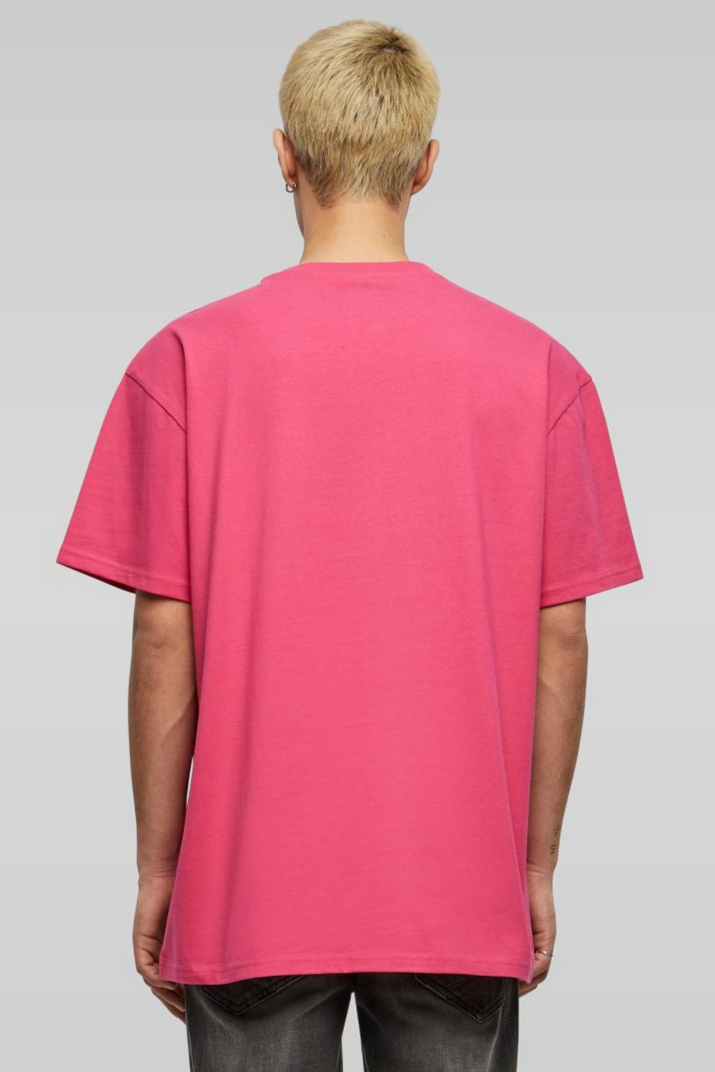 Zwaar Oversized T -shirt - Hibiskus roze
