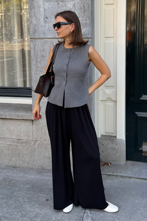 Reynard Knit Vest - Medium Gray Melange