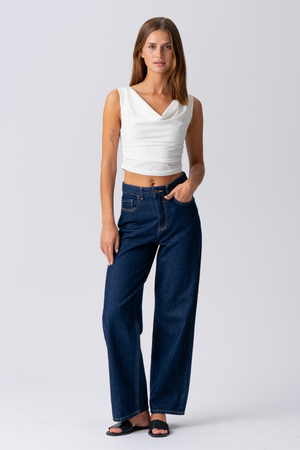 Elisa Waterfall Top - White