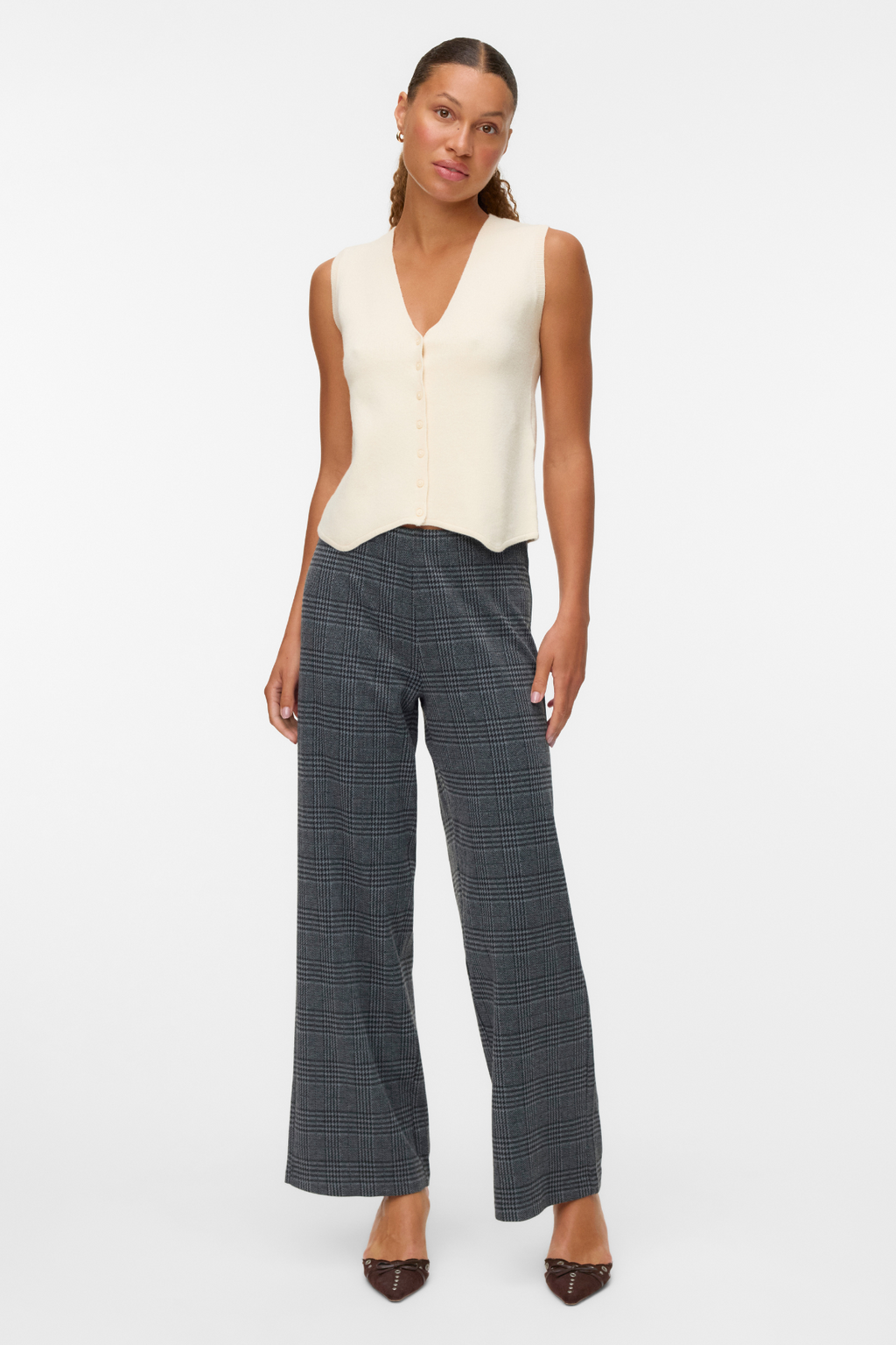 Gold V -hals vest - berken