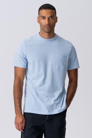 T-shirt With Pocket - Light Blue