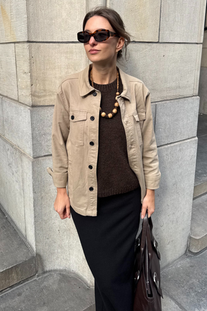 Twill Overshirt - Beige