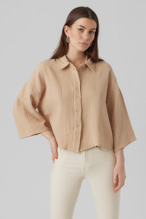 Natali Crop Shirt - Ierse crème
