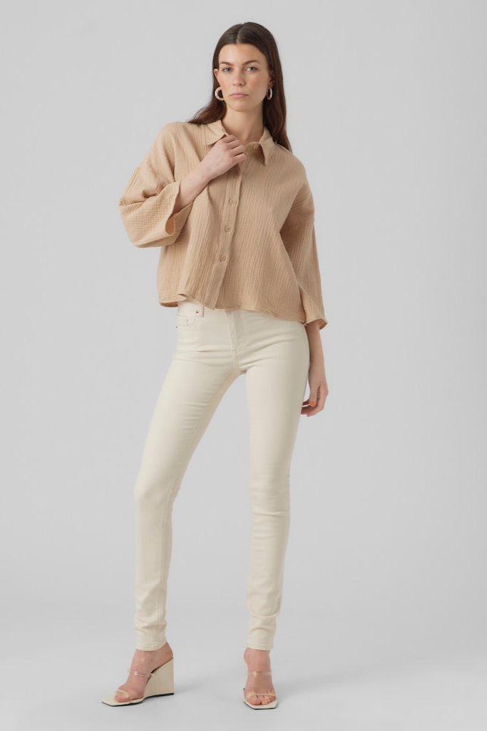 Natali Crop Shirt - Ierse crème