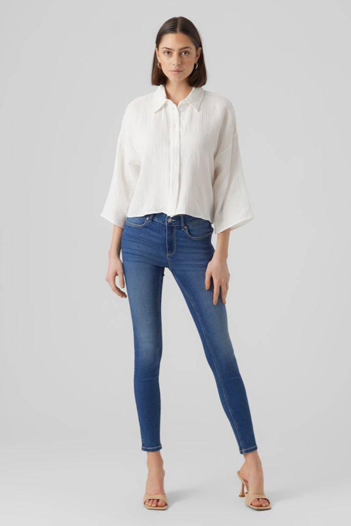 Natali Crop Shirt - Sneeuwwit