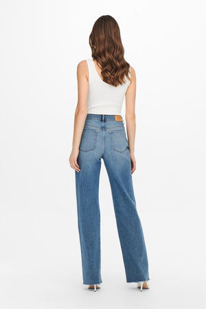 Zikka Color Block Pants - Medium Blue Denim