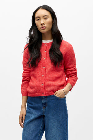 Agaat Gebreid Vest - Poinsettia Melange