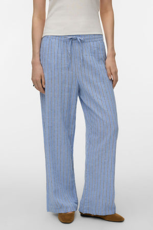 Linn HW Pants - Korenbloemblauw-Liva marineblauwe blazer