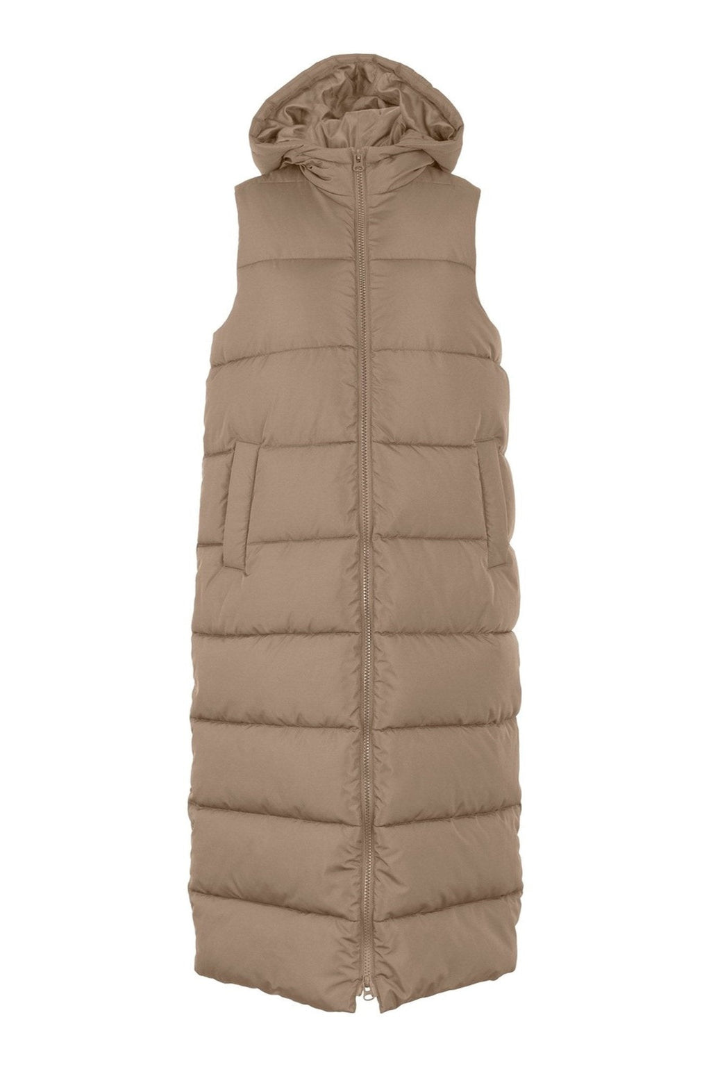 Elinora Lang Puffet Vest - Silver Mink