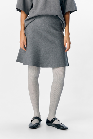 Reynard HW Korte gebreide rok - Medium Gray Melange