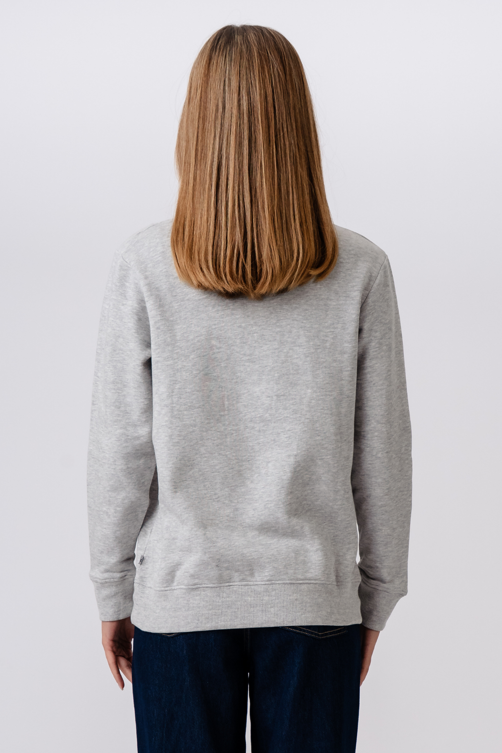 Sweatshirt met ronde hals - grijs
