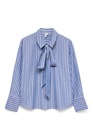 Islunn Bow Shirt - Dark Denim Snow White