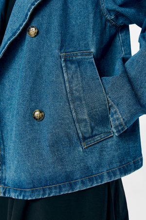 Tilla Gro L/S Denim Jacket - Medium Blue Denim