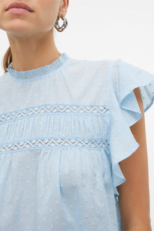 Trine Kanten Top - Kasjmier Blauw