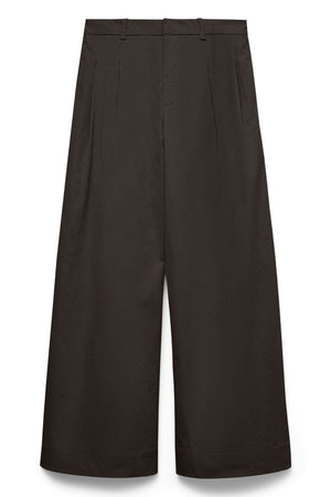 Meng MidWaist Gekreukte Wijde Broek - Chocoladetaart