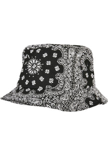 Bandana Print Bucket Hat - Black