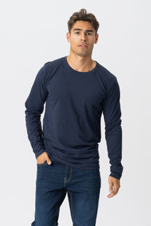 Basic T-shirt met lange mouwen-marine